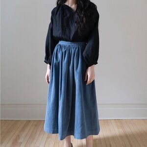 Ovate blue corduroy Marla skirt medium